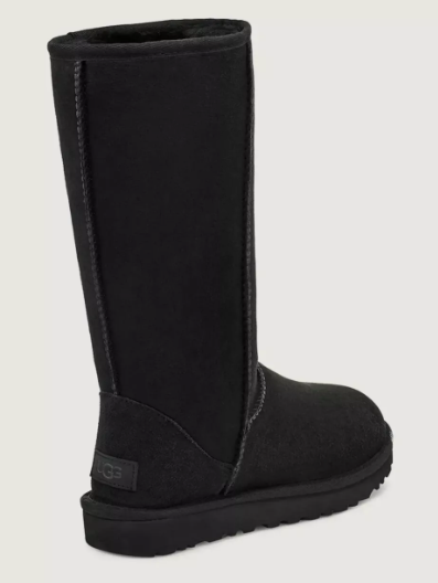 UGG Women’s Classic Tall II Boots Black Suede Sheepskin AUTHENTIC -NEW W/ Box