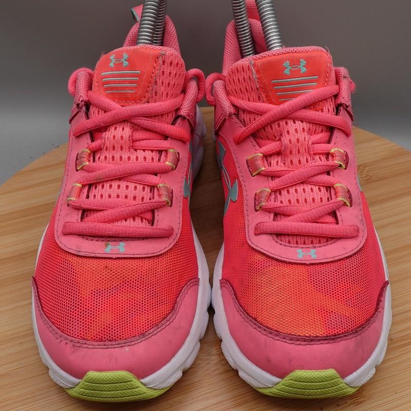 Under Armour 4Y Girls Pink & Coral Red Running Shoes 3022100 602 Flaws