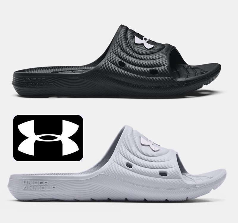 Under Armour Boys Locker III Slides Sandal Black/metallic Silver 5 M US Big