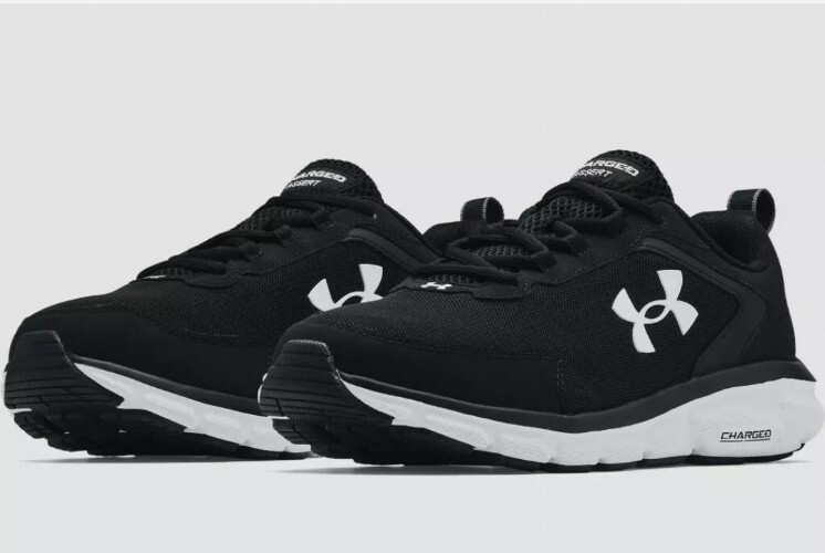 Under Armour Charged Assert 9 Men's Running Shoes - Black/White Size US 10.5