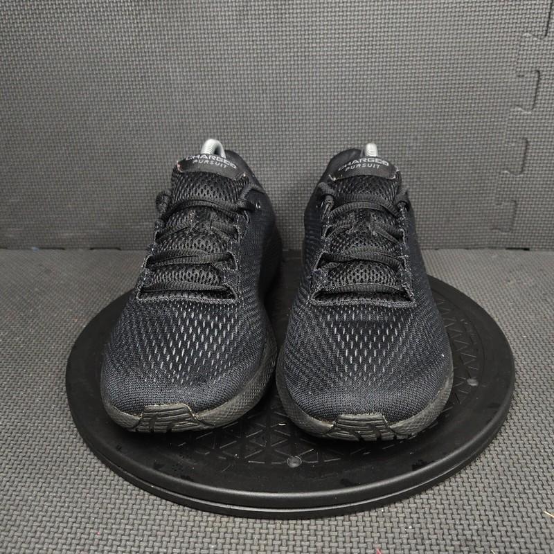 Under Armour Charged Pursuit 2 Running Shoes Women Sz 10 Triple Black Sneakers