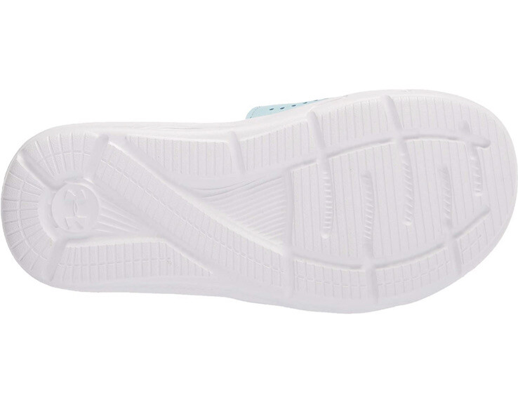 Under Armour Girls Ignite IX SL Slide Sandal White/Breeze 3 Little Kid Teal
