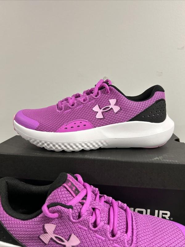 Under Armour Girls Sneaker GS Size 5Y GGS Surge 4 Purple/black/ White