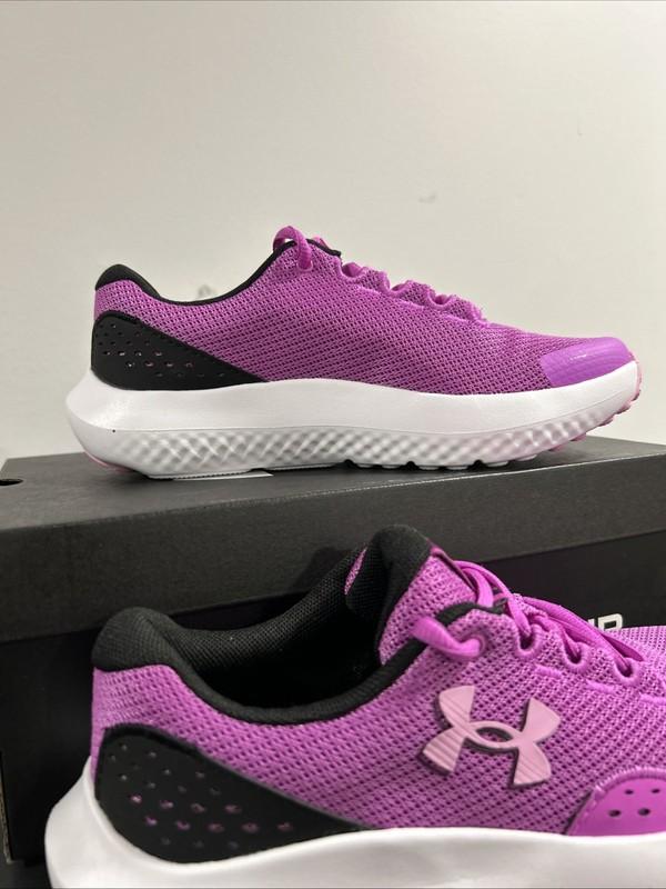 Under Armour Girls Sneaker GS Size 5Y GGS Surge 4 Purple/black/ White
