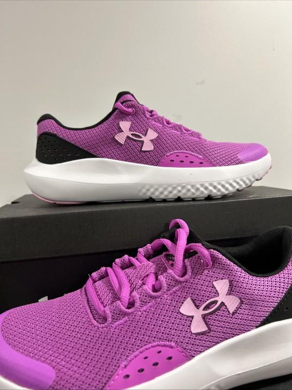 Under Armour Girls Sneaker GS Size 5Y GGS Surge 4 Purple/black/ White