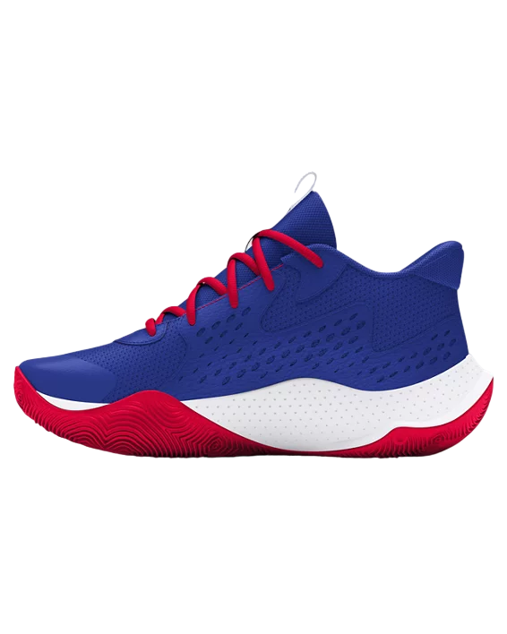 Under Armour Grade School UA Jet '23 BLU/RED Basketball Shoes 3026635-402