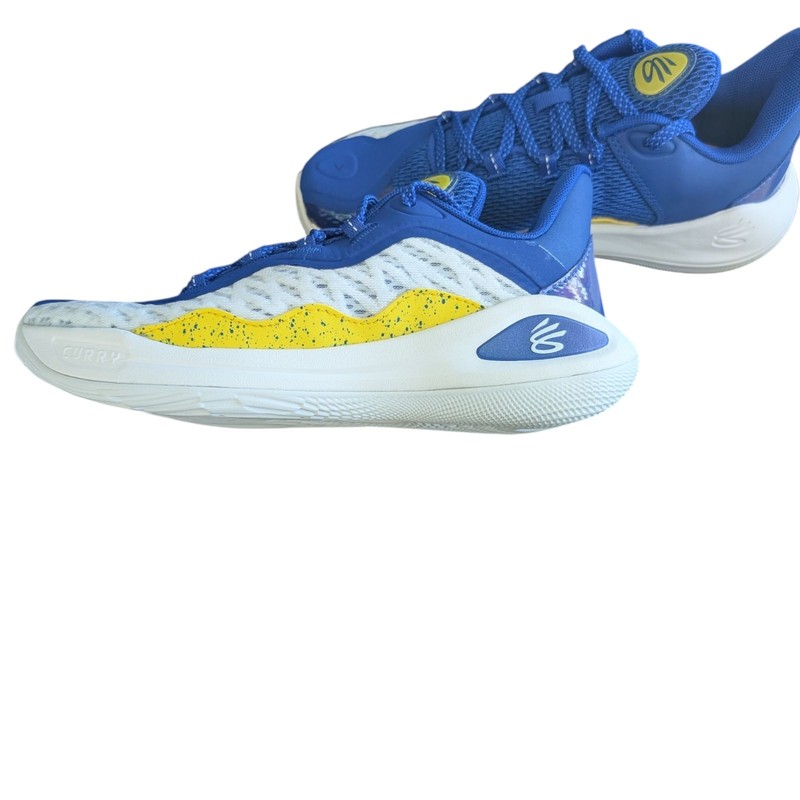 Under Armour GS Curry 11 Basketball Shoes White/Blue Size 6.5Y Kids NIB