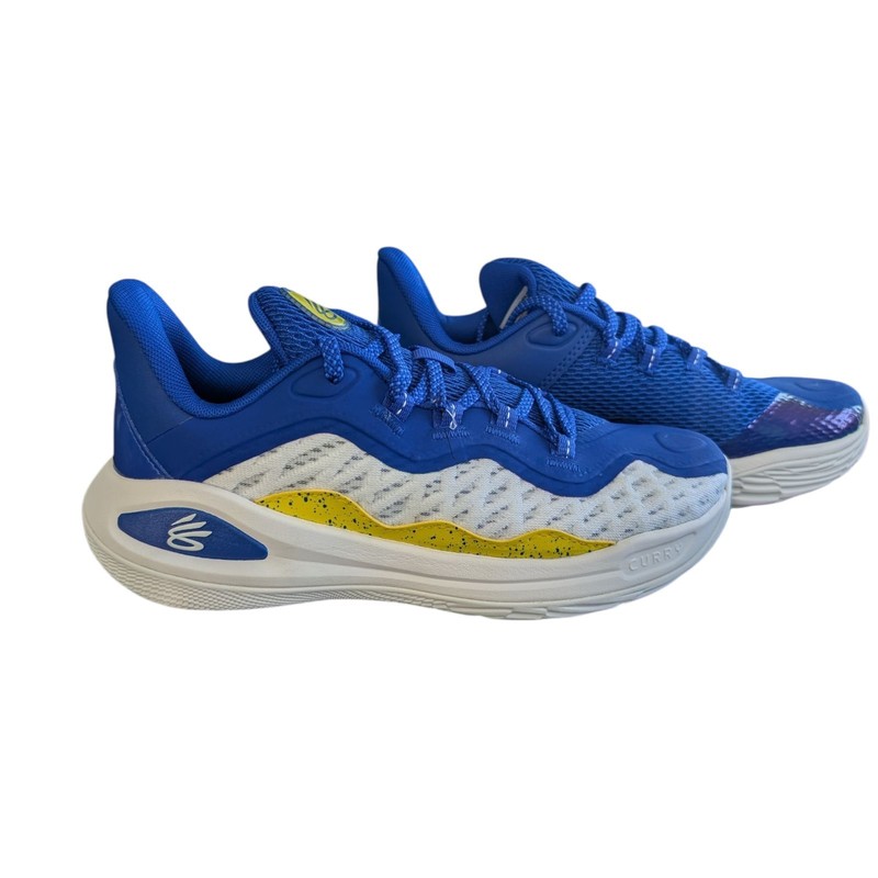 Under Armour GS Curry 11 Basketball Shoes White/Blue Size 6.5Y Kids NIB