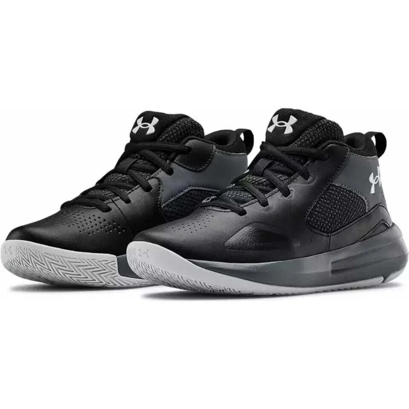 Under Armour GS Lockdown 5Y & 6Y Black/Pitch Gray 3023533-001 New In Box
