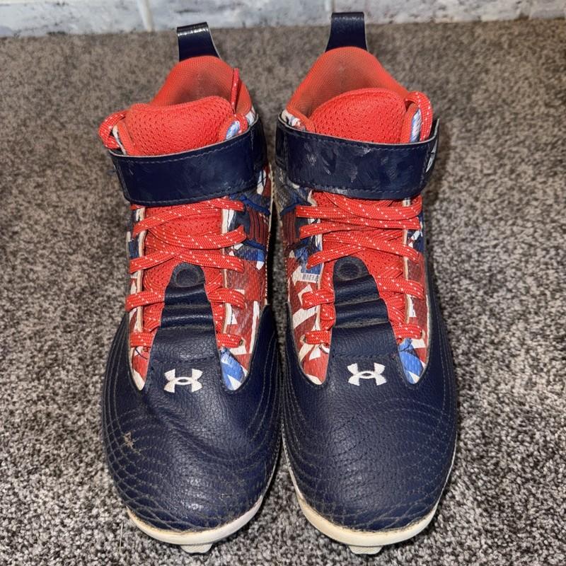 Under Armour KIDS Harper 7 Mid USA Baseball Shoes Youth Size 5Y Brand Pre Owned