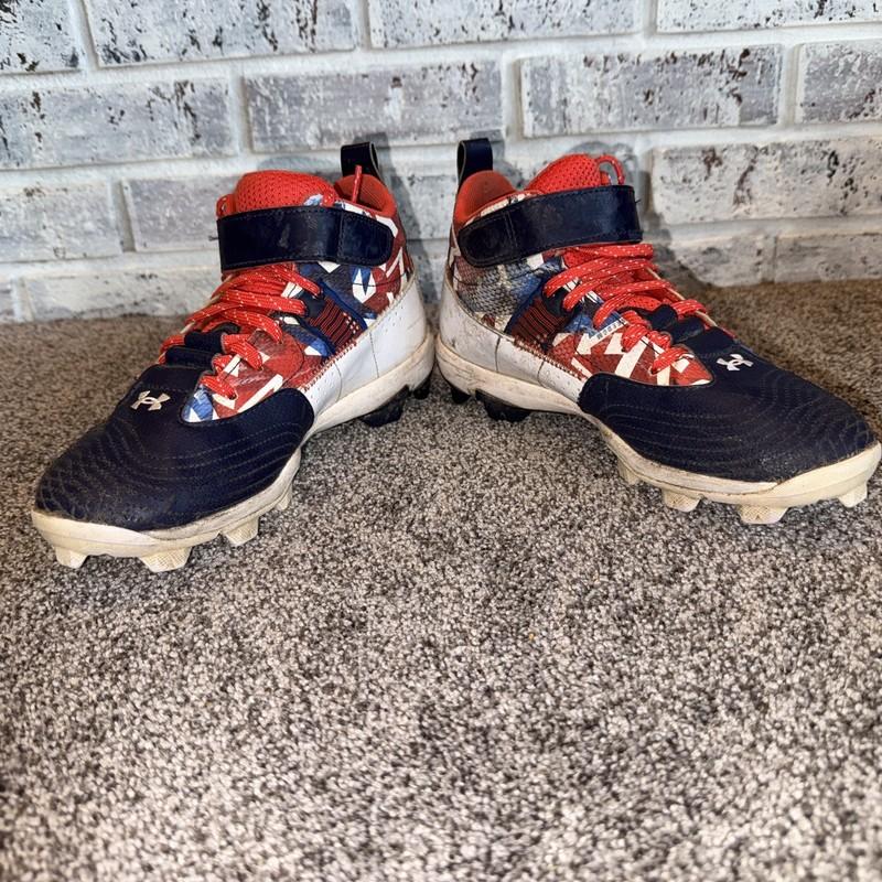 Under Armour KIDS Harper 7 Mid USA Baseball Shoes Youth Size 5Y Brand Pre Owned