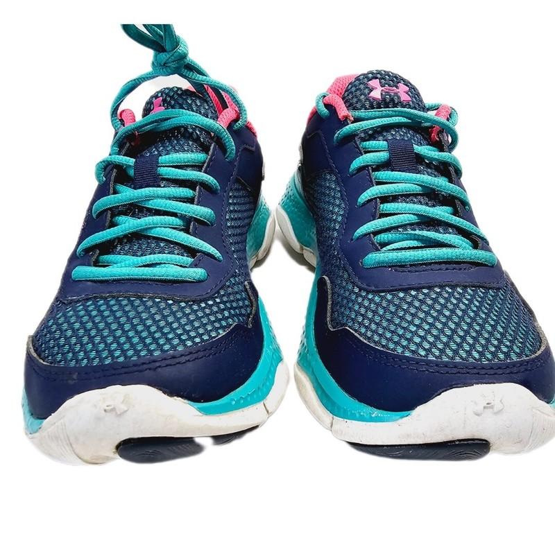 Under Armour Sneakers Girls 5Y Blue Pink Athletic Running Shoe Casual Activewear