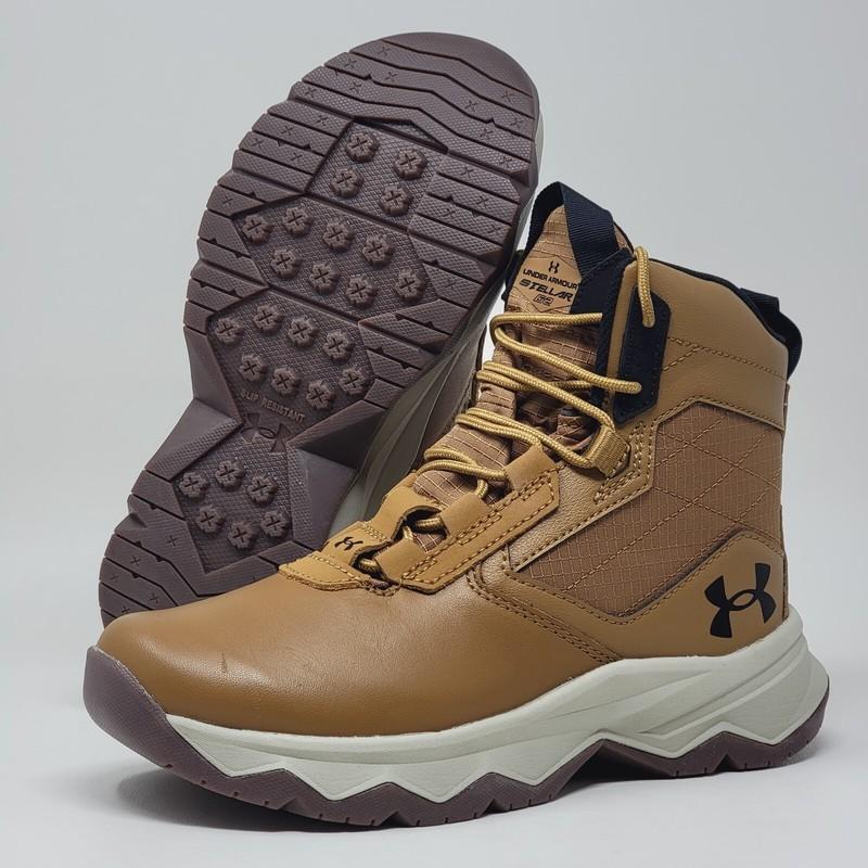 Under Armour Stellar G2 6" Tactical Boots Hiking Brown Outdoor Boys Size 4Y New