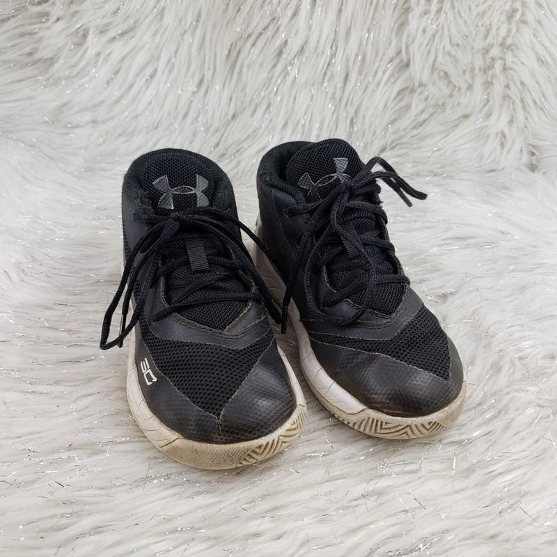 UNDER ARMOUR Steph Curry SC Black White Sneakers Kids Size 9