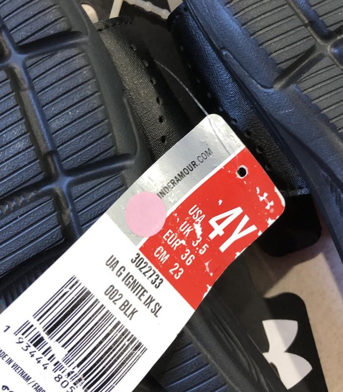 Under Armour Youth Girls Ignite 4d Foam Sandals Black And Pink Size 4y