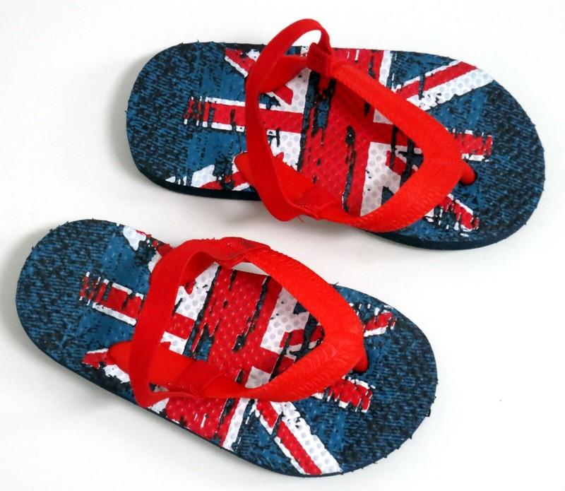 Union Jack Flag Flip Flop Sandals With Strap Size Young Boys UK 6-7 Eur 23-24