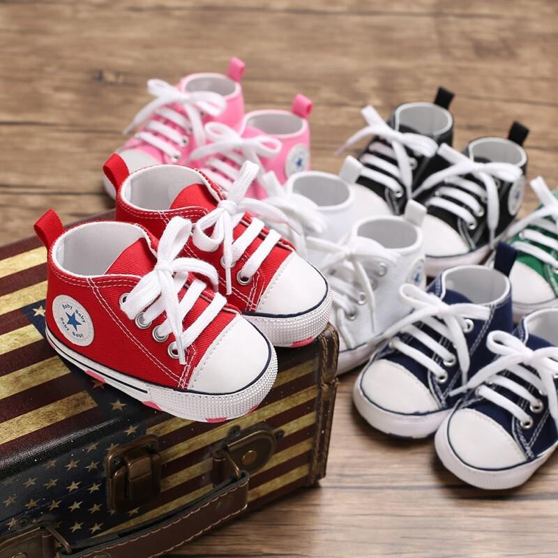 Unisex Baby Boys Girls High Top Sneaker Soft Anti-Slip Sole Newborn Infant First