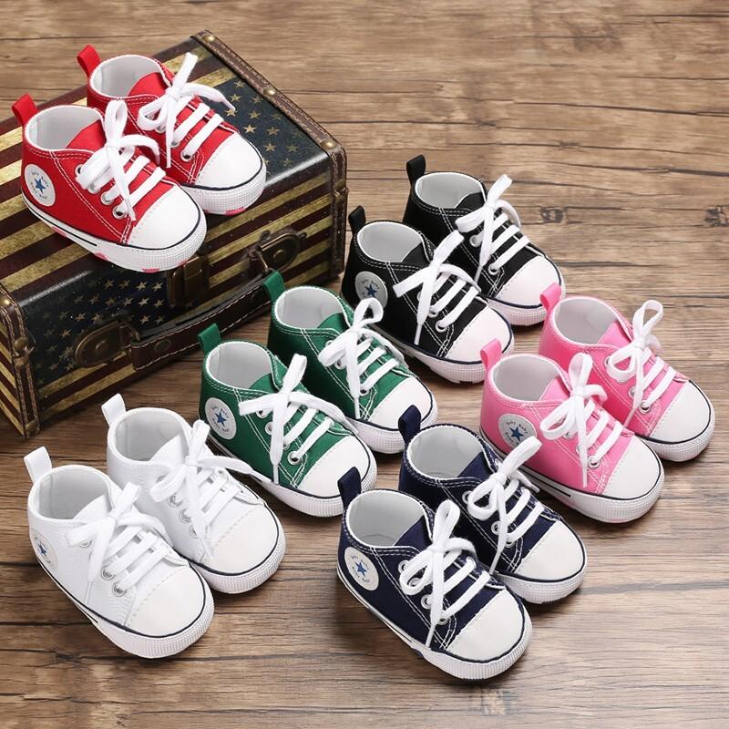 Unisex Baby Boys Girls High Top Sneaker Soft Anti-Slip Sole Newborn Infant First