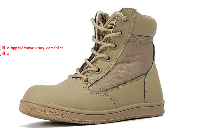 Unisex Kid US Army Tactical Combat Boots Boys Girl Military Outdoor Zipper Shoes