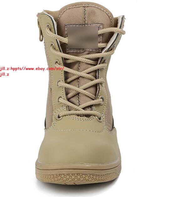 Unisex Kid US Army Tactical Combat Boots Boys Girl Military Outdoor Zipper Shoes