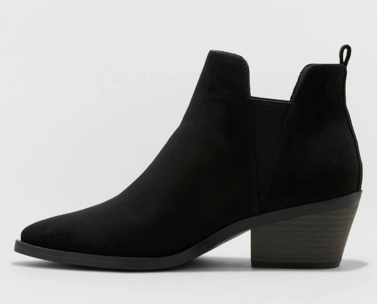 Universal Thread Sylvie Ankle Books Black Size 6 Heel Pointed Toe Suede -(R3P5)