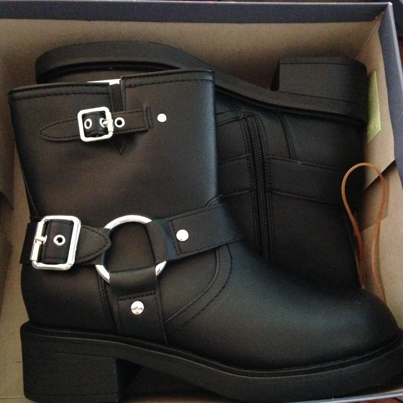 Universal Thread Womens Connor Side Zip Harness Buckle Ankle Boots Black 7.5 W