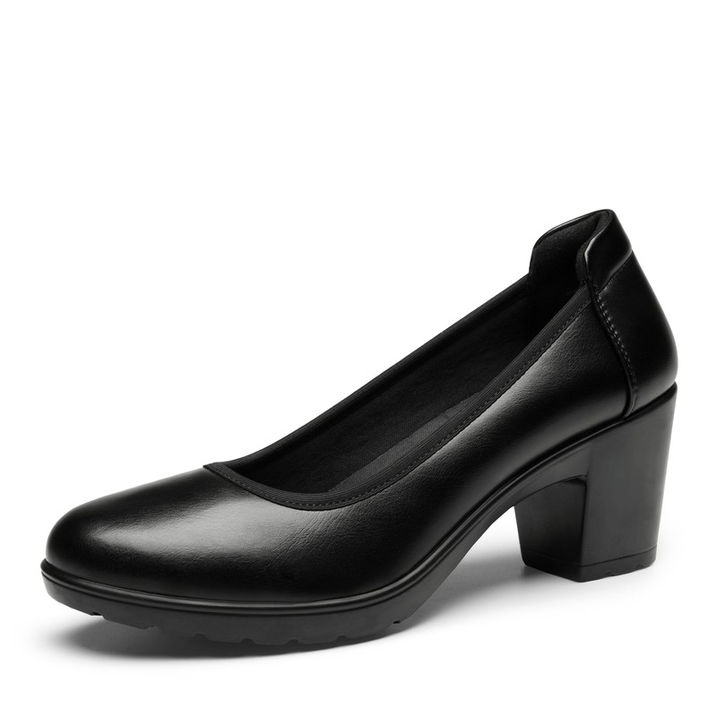 US Women's Chunky Block Heels Work Pumps City Walking Arch Support Dress Shoes