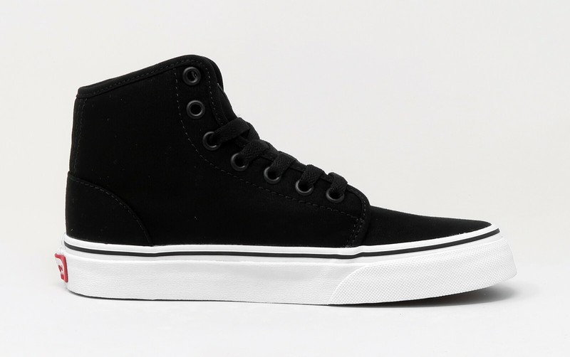 VANS 106 Hi Shoes Black White Canvas Youths Big Girls Boys Skate Sneakers