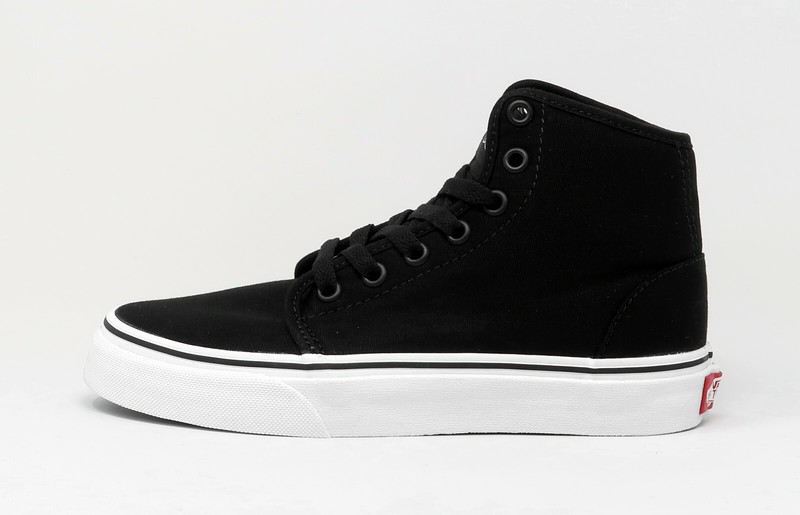 VANS 106 Hi Shoes Black White Canvas Youths Big Girls Boys Skate Sneakers