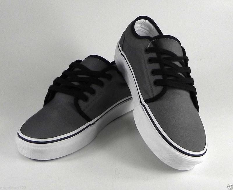 VANS 106 Vulcanized Gray Pewter Canvas Skate Shoes Girls Boys Sneakers