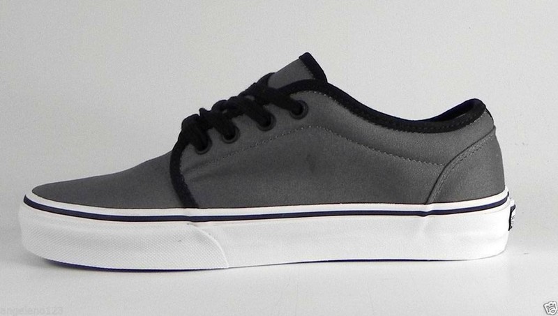 VANS 106 Vulcanized Gray Pewter Canvas Skate Shoes Girls Boys Sneakers