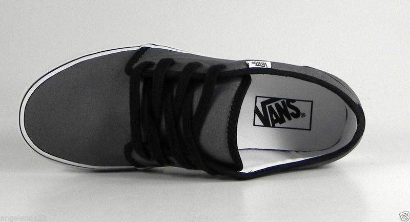 VANS 106 Vulcanized Gray Pewter Canvas Skate Shoes Girls Boys Sneakers