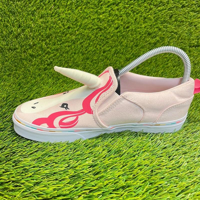 Vans Asher V Unicorn Girls Size 6Y Pink White Athletic Skate Shoes Sneakers