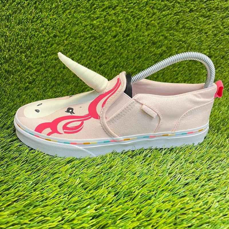 Vans Asher V Unicorn Girls Size 6Y Pink White Athletic Skate Shoes Sneakers