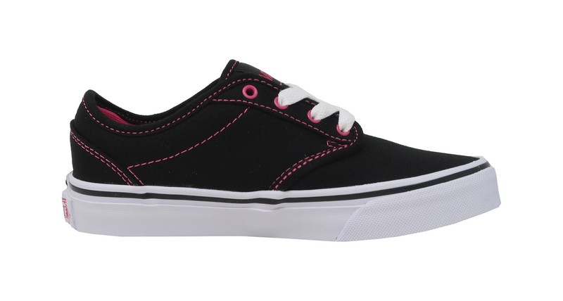 VANS Atwood Black Pink Canvas Lace Up Sneaker Little Kids Children Girls Shoes