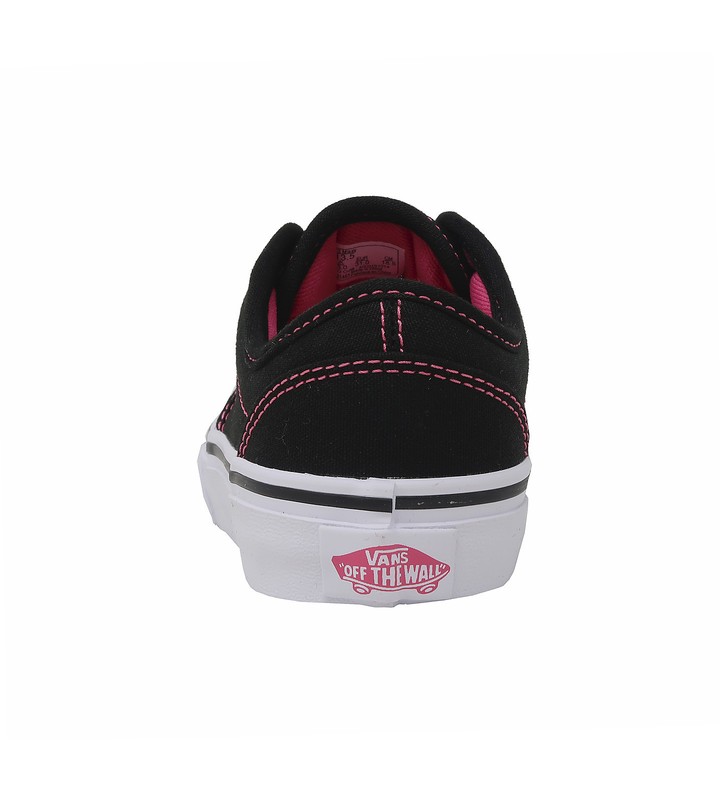 VANS Atwood Black Pink Canvas Lace Up Sneaker Little Kids Children Girls Shoes