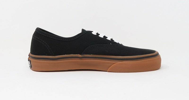 Vans Authentic Black Canvas Gum Bottom Big Kids Children Boys Girls Shoes