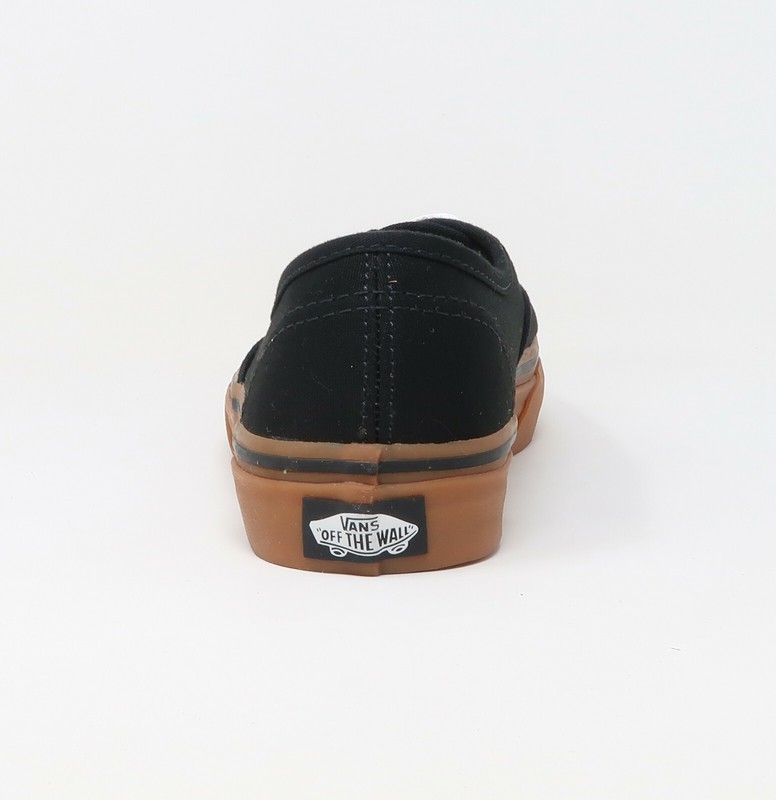 Vans Authentic Black Canvas Gum Bottom Big Kids Children Boys Girls Shoes