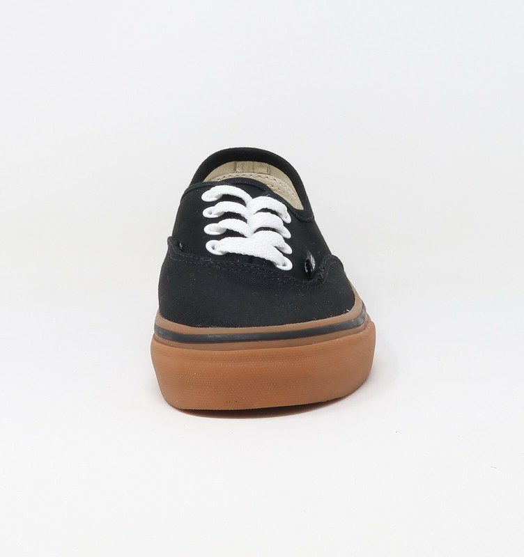 Vans Authentic Black Canvas Gum Bottom Big Kids Children Boys Girls Shoes