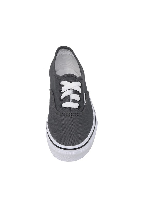 VANS Authentic Pewter Black Canvas Shoes Children Little Girls Boys Sneakers