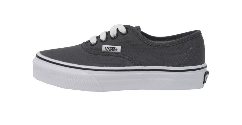 VANS Authentic Pewter Black Canvas Shoes Children Little Girls Boys Sneakers