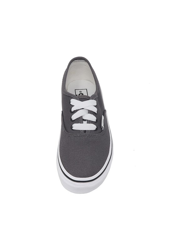 VANS Authentic Pewter Charcoal Gray Canvas School Little Kids Sneaker Boys Shoes