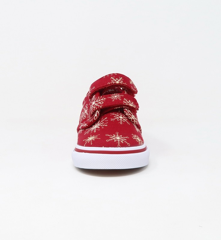 Vans Baby Atwood V2 Strap Snowflakes Red Canvas Toddlers Babies Boys Girls Shoes