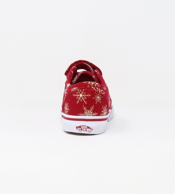 Vans Baby Atwood V2 Strap Snowflakes Red Canvas Toddlers Babies Boys Girls Shoes