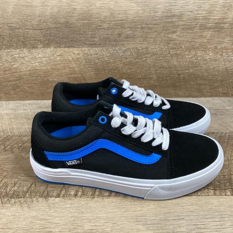 VANS BMX Old Skool Black Blue Canvas Suede Shoes Mens 5 Womens 6.5 NEW