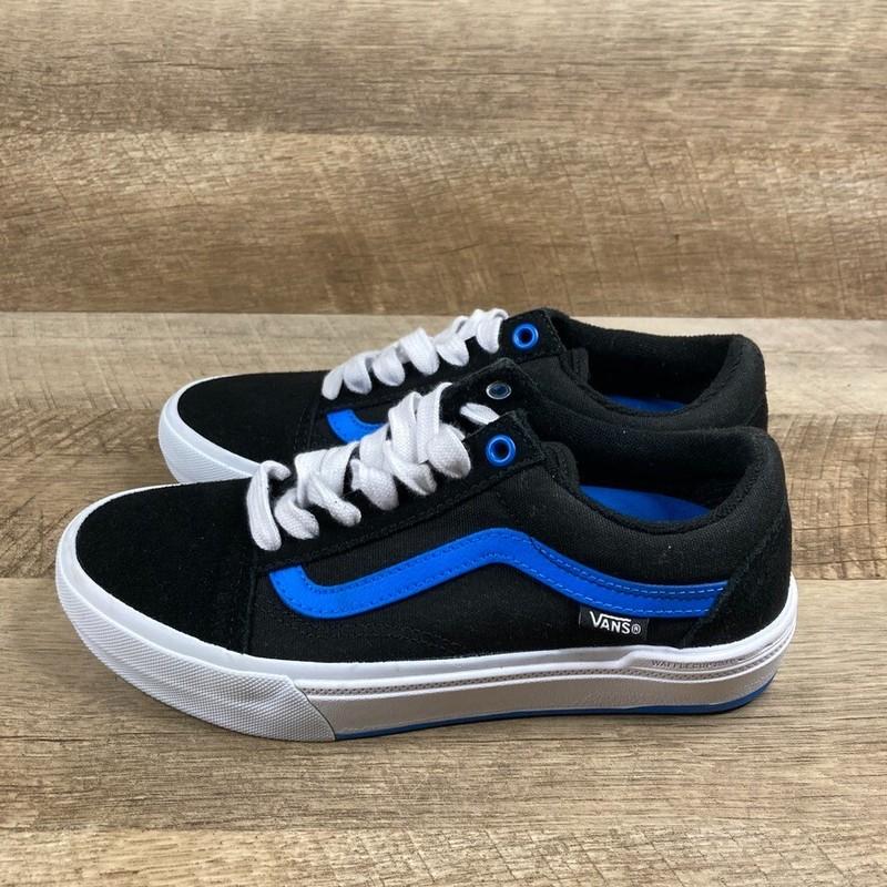 VANS BMX Old Skool Black Blue Canvas Suede Shoes Mens 5 Womens 6.5 NEW