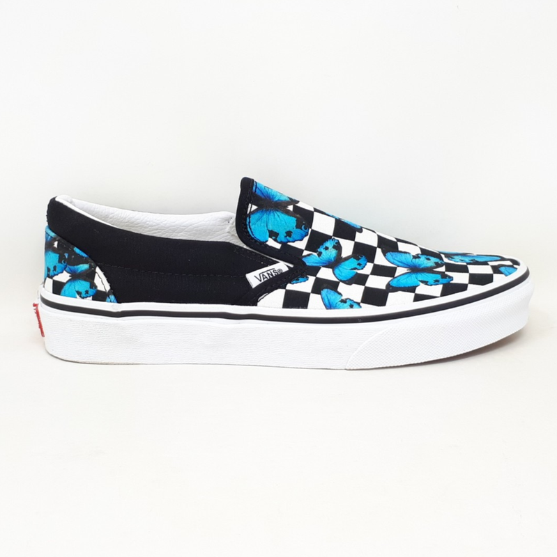 Vans Classic Slip On Butterfly Checkerboard Authentic Shoe Sneaker Womens Size