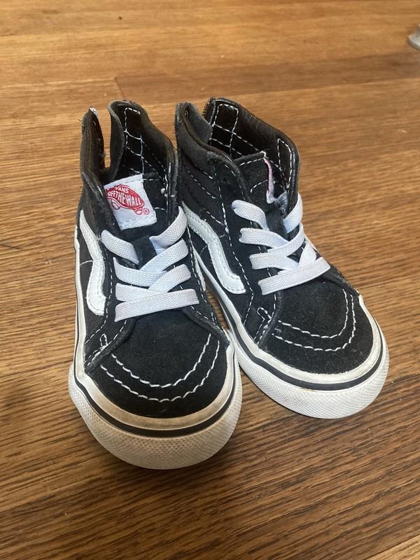 Vans Hi Top Sneakers Zip Black & White Toddler Baby Shoes Size 5