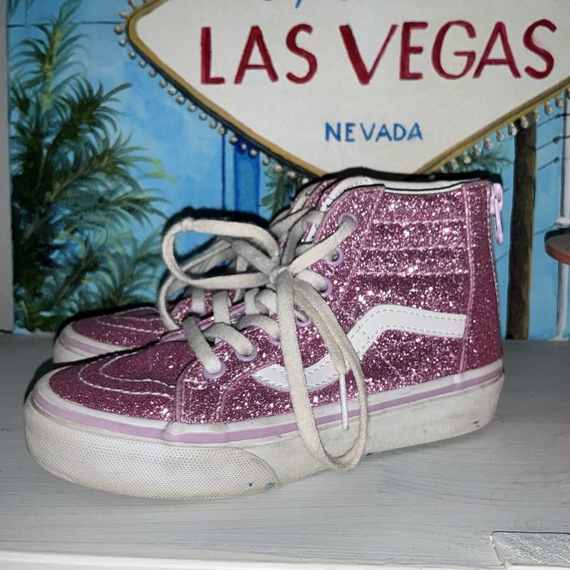 Vans High Zip Filmore Pink Glitter High Top Sneakers Sz 12.5 Kids Girls Shoes