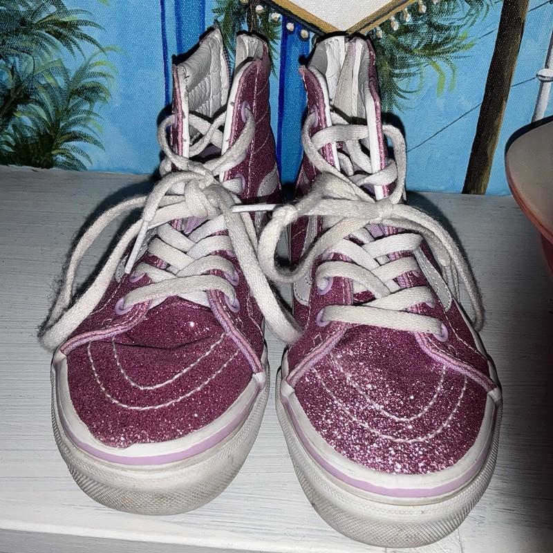 Vans High Zip Filmore Pink Glitter High Top Sneakers Sz 12.5 Kids Girls Shoes